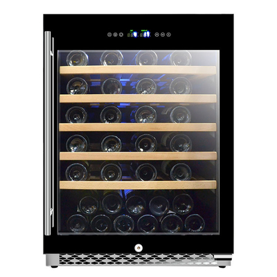 Digital Beech Wood 150L Display-Control Rack Locking Wine Cooler Storage Cabinet